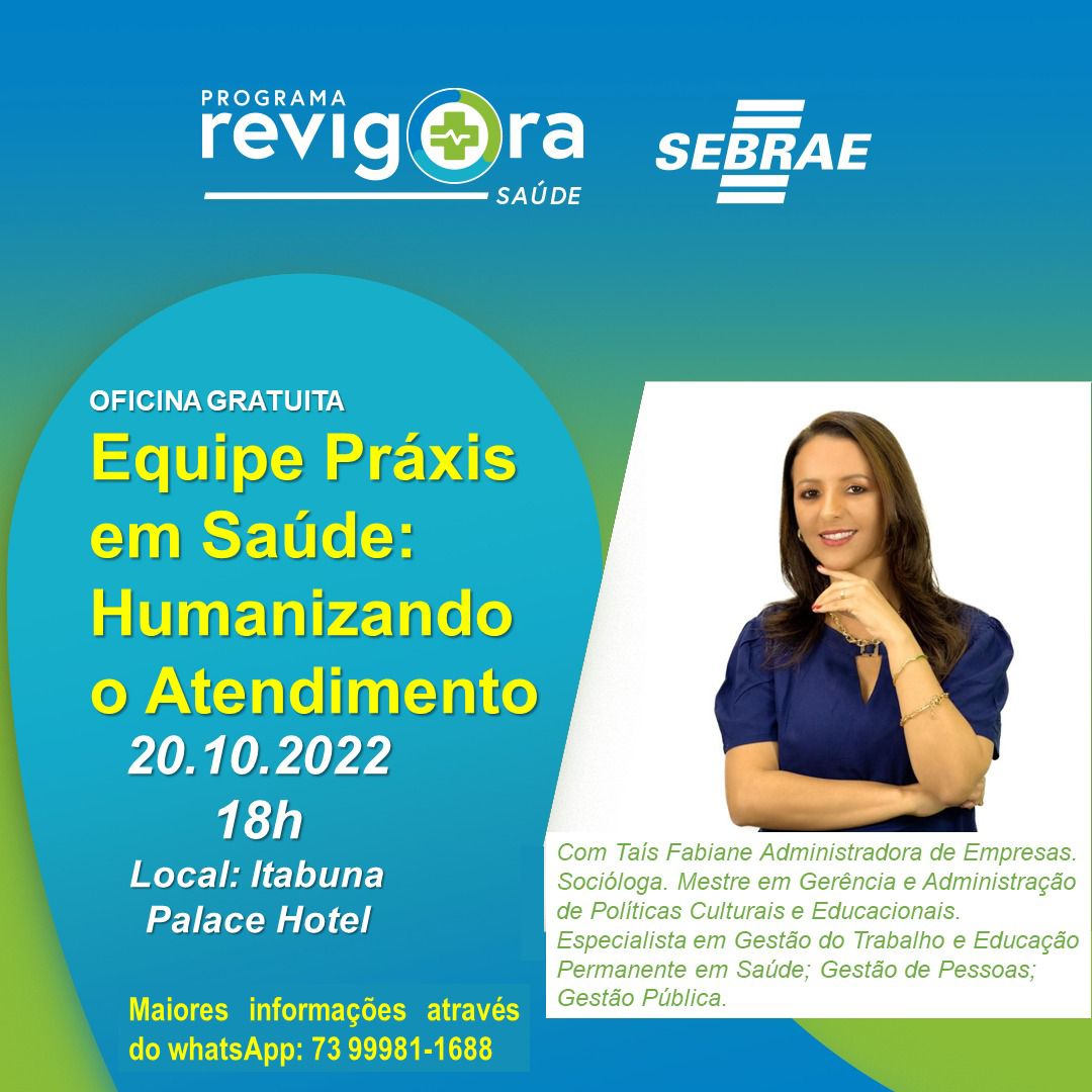 Sebrae promove palestra e oficina gratuitas na área de saúde em Itabuna