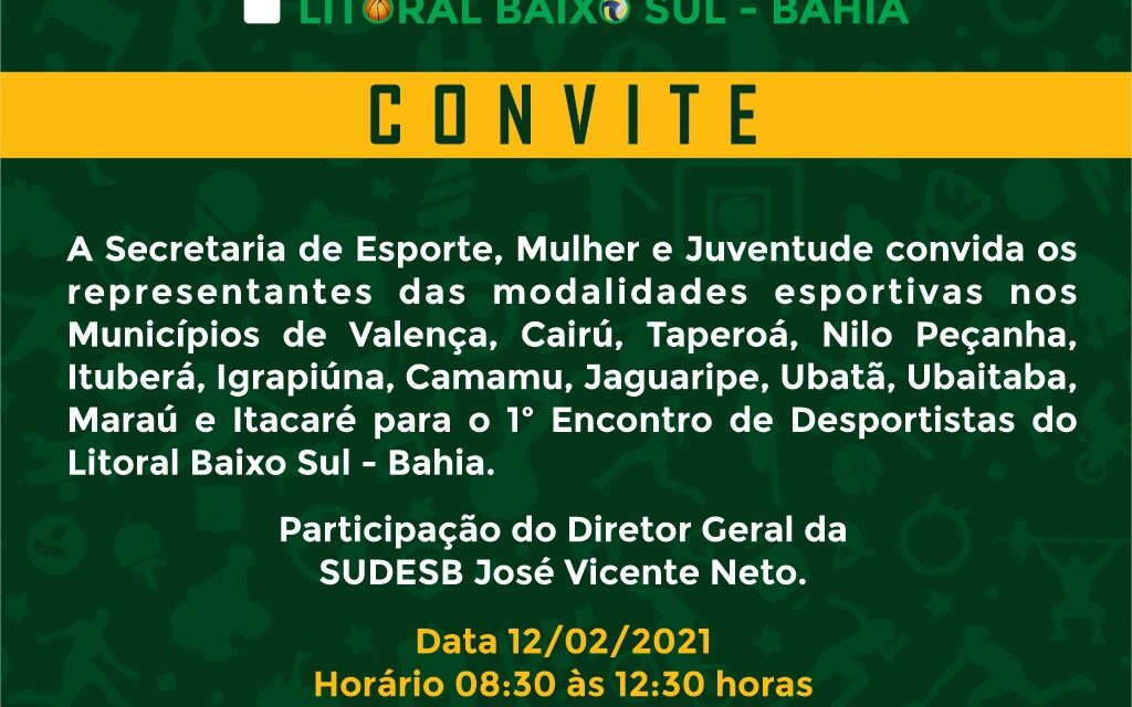 Itacaré vai sediar o I Encontro de Desportistas do Litoral Baixo Sul