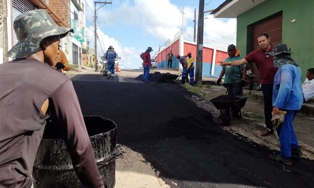 Operação Tapa-Buracos chega às ruas Monte Alto, no Fátima, e Vila Nova, no Pedro Jerônimo.