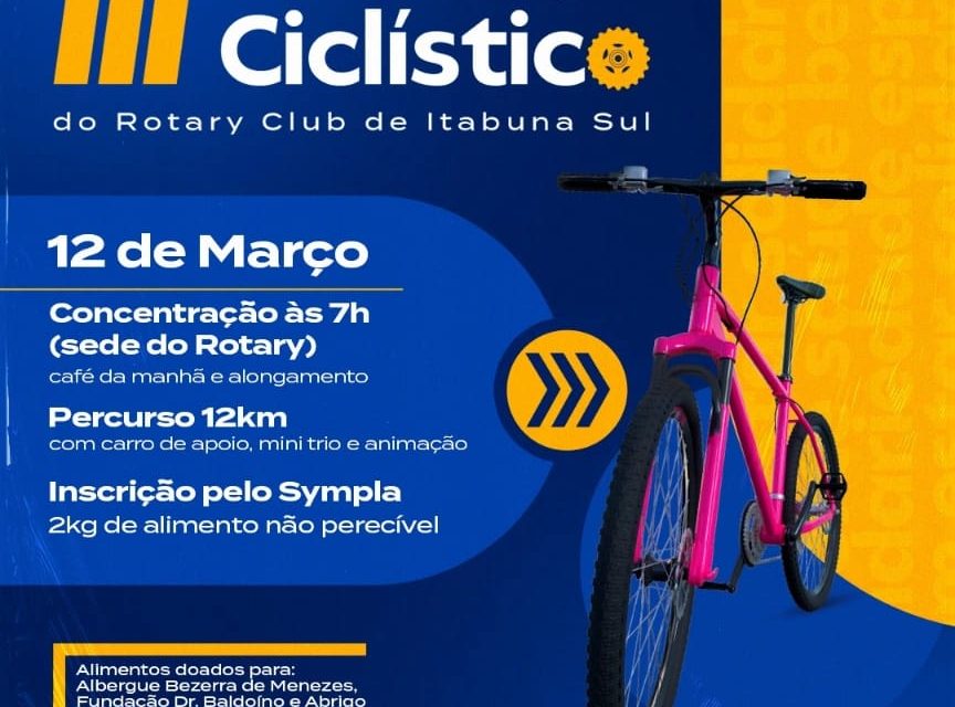 ROTARY REALIZA III PASSEIO CICLÍSTICO EM ITABUNA