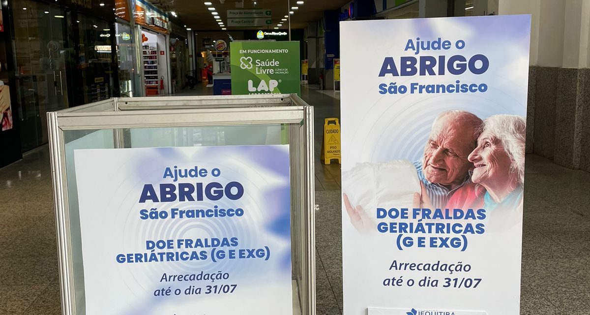 Shopping Jequitibá arrecada fraldas geriátricas para o Abrigo São Francisco de Assis